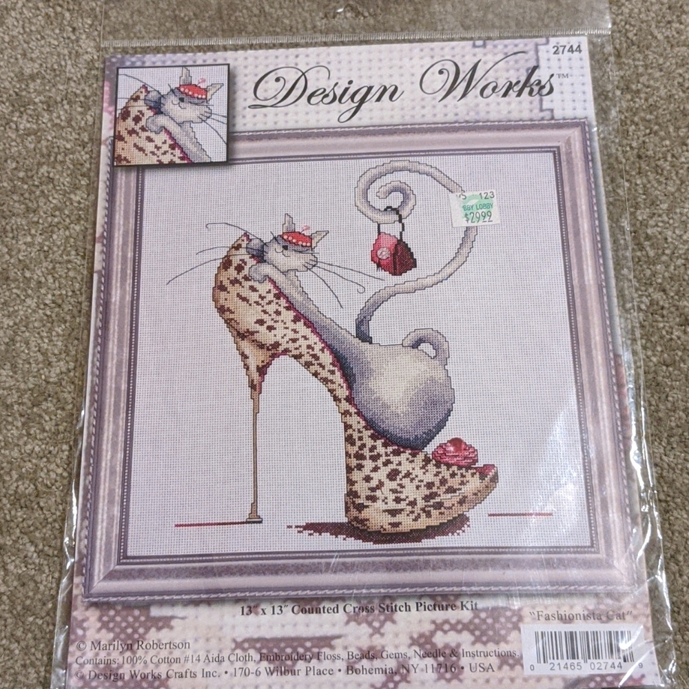 Fashionista Cat cross stitch kit